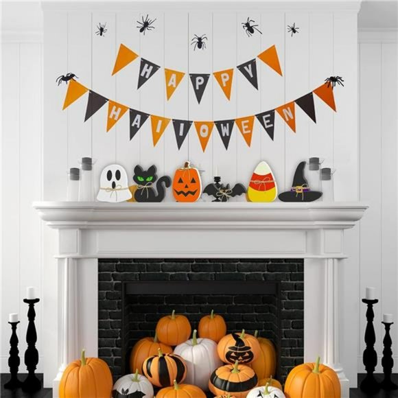 6PCS Halloween Wooden Decor - Halloween Wooden Signs Freestanding Table Signs - Picture 4 of 7